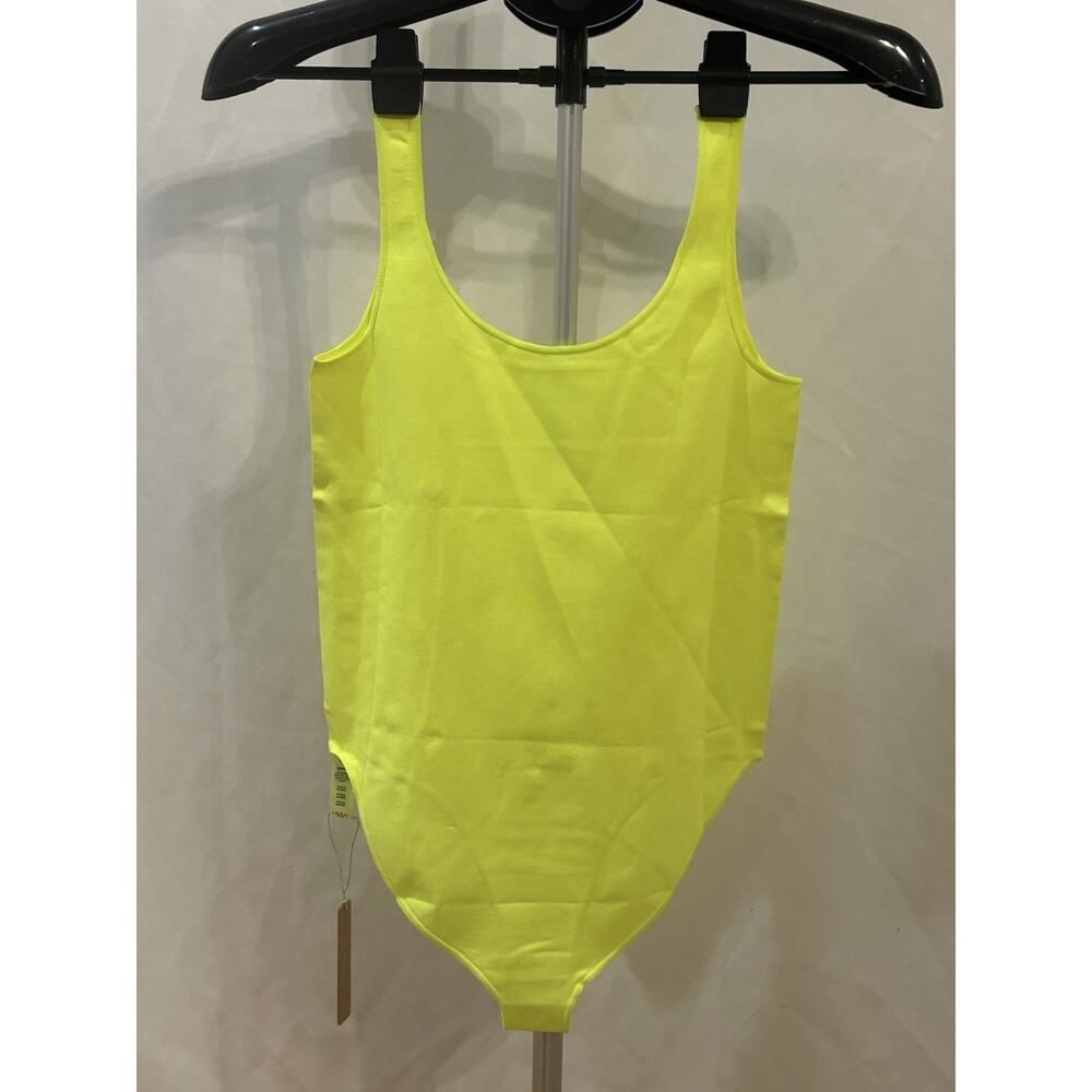 NWT Skims Essential Scoop Neck Bodysuit in Green Highlighter size L/XL